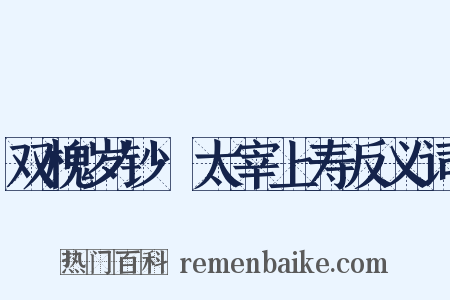 双槐岁钞·太宰上寿反义词是什么意思的图片